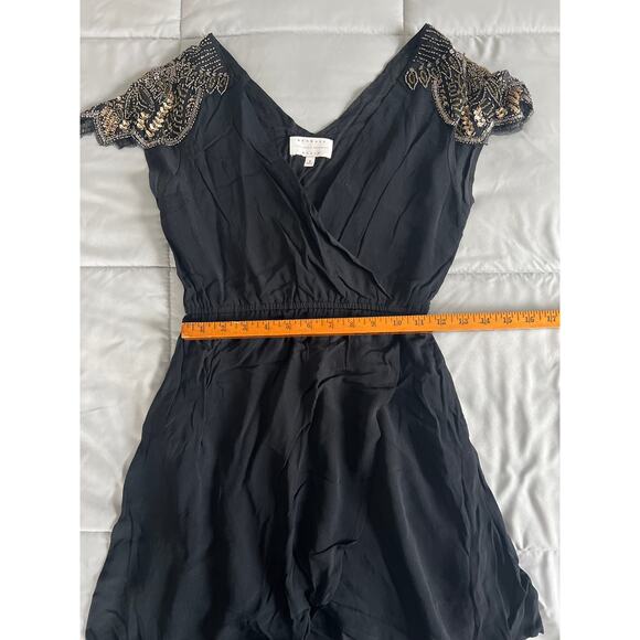 Kendall and Kylie, black and gold embellished mini dress size small‎ 100% cotton - Picture 7 of 9